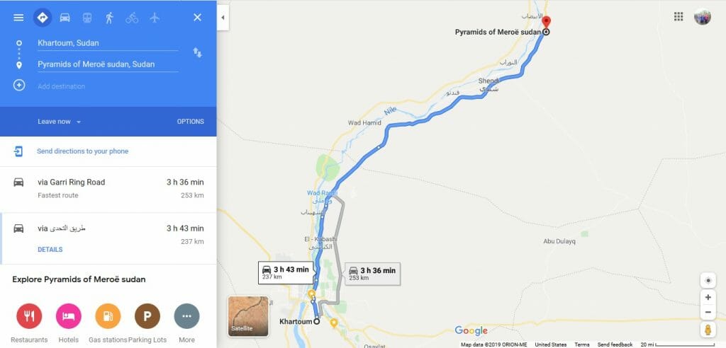 gambar-rute-perjalanan-ke-piramida-di-sudan-dari-kota-khartoum