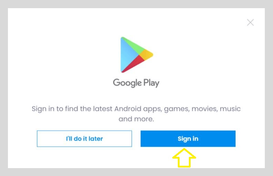 Login Bluestack di Googleplay