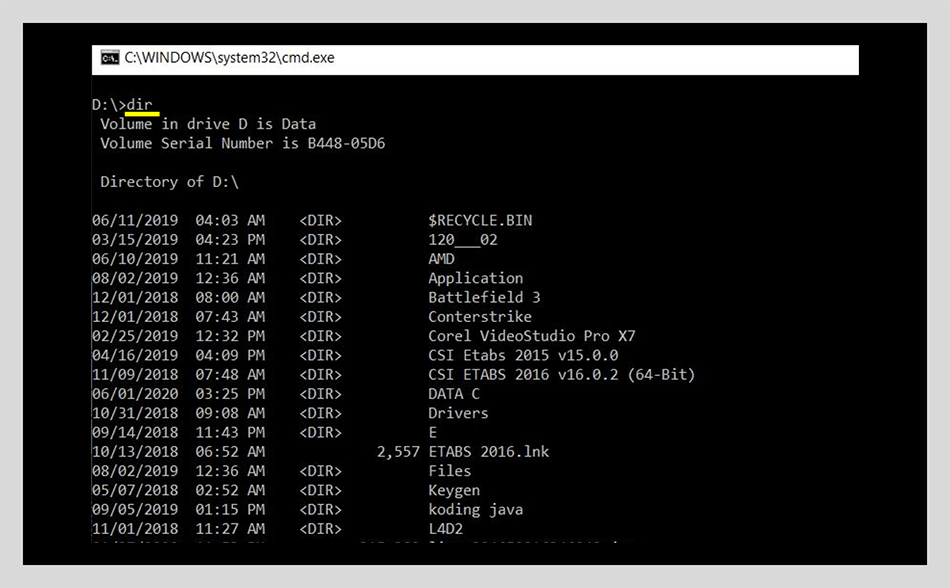 Cmd Color 2 dir/s. What is cmd Key.