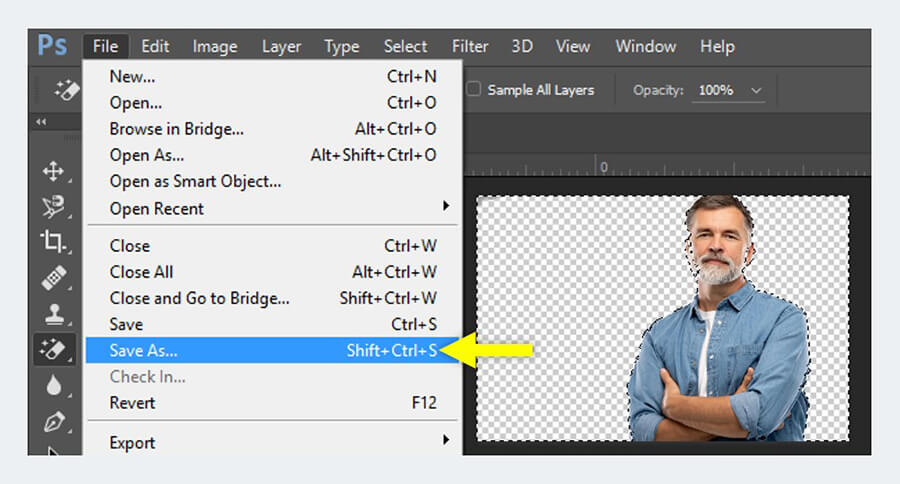 Simpan Gambar di Photoshop