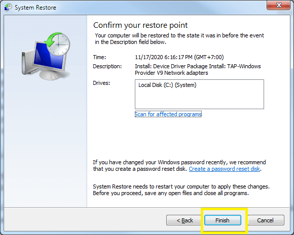 cara restore windows 7