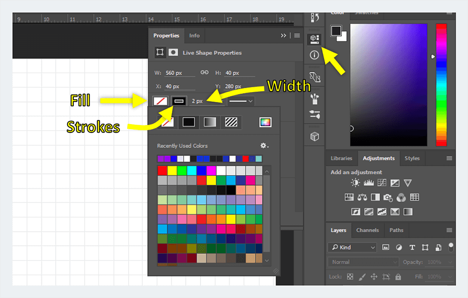 Mengatur Shape Rectangle Tool di Photoshop