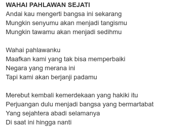 pahlawan sejati wahai pahlawan sejati