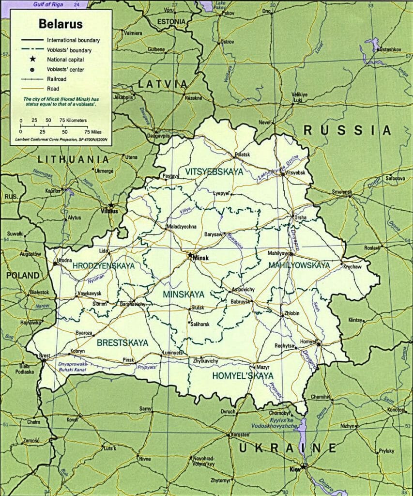 Belarus political map