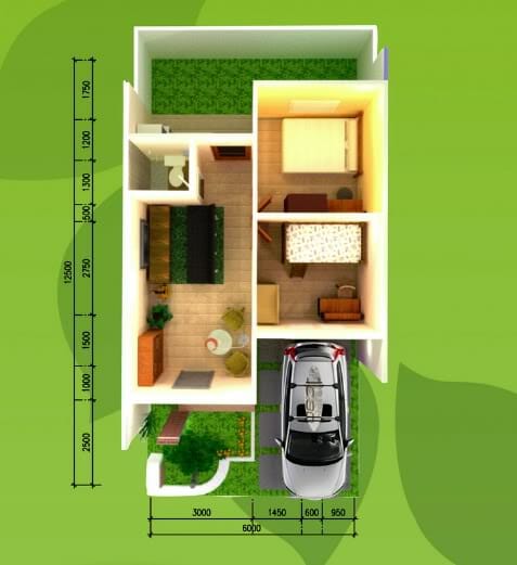 contoh denah rumah minimalis