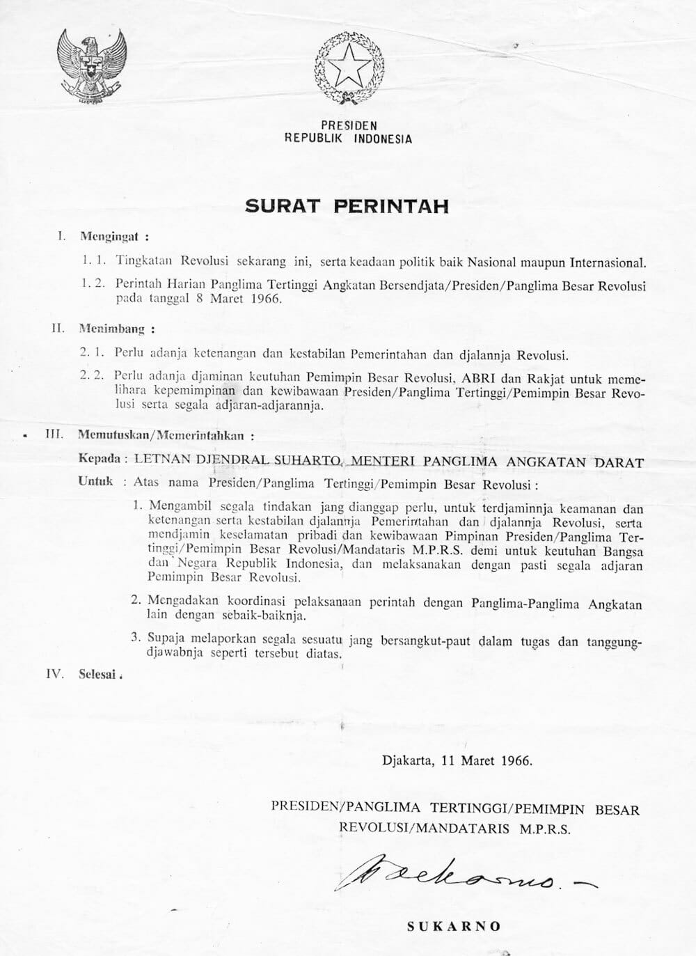 Isi pokok Supersemar