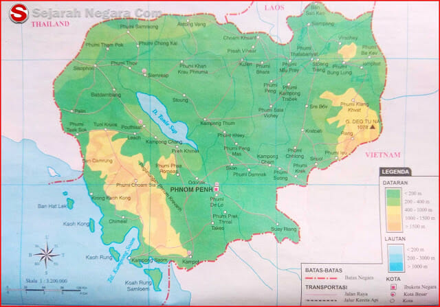 Peta Atlas Negara Kamboja 2018