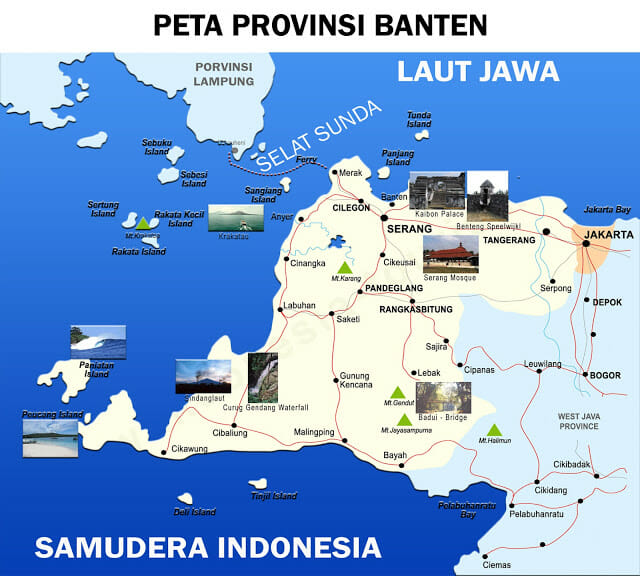 Peta Banten lengkap 4 Provinsi dan 4 Kota