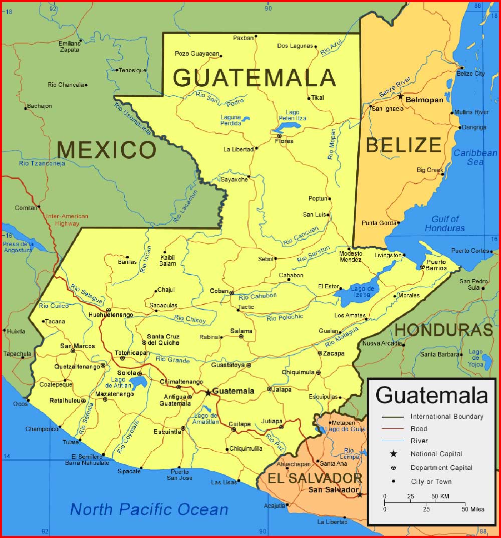 Peta wilayah Guatemala