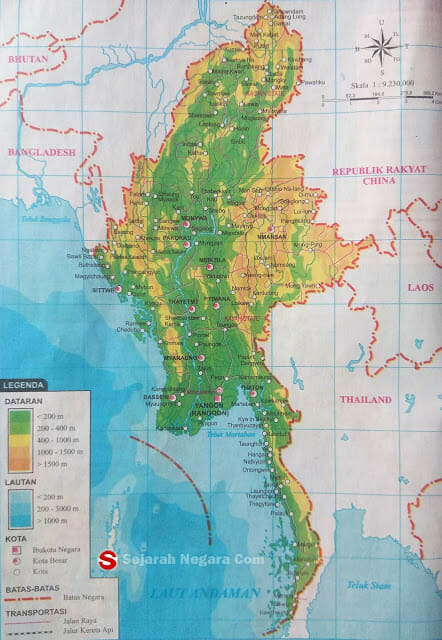 Peta Negara Myanmar