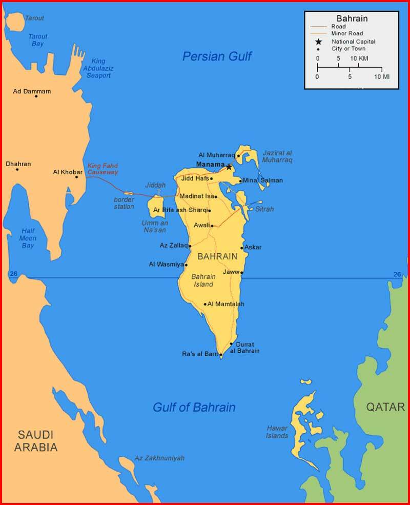 Peta Wilayah Bahrain