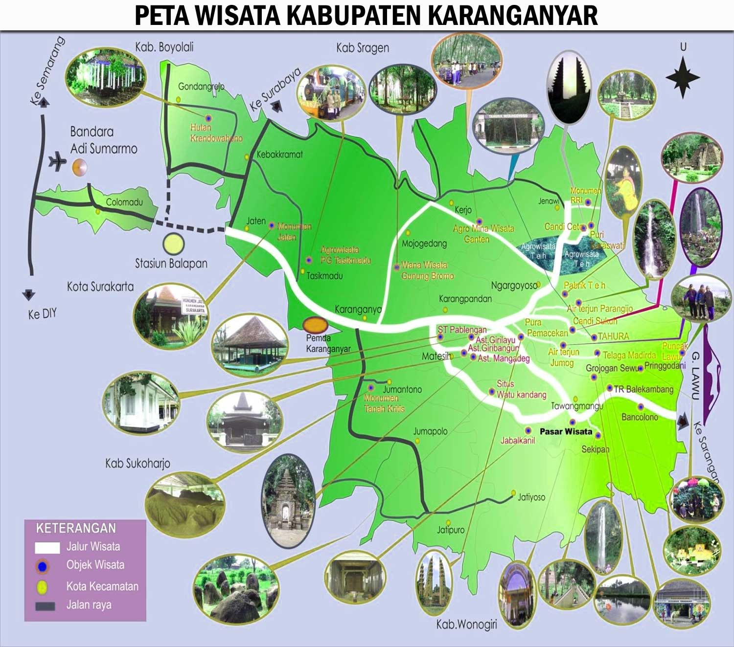 Peta Wisata Kabupaten Karanganyar