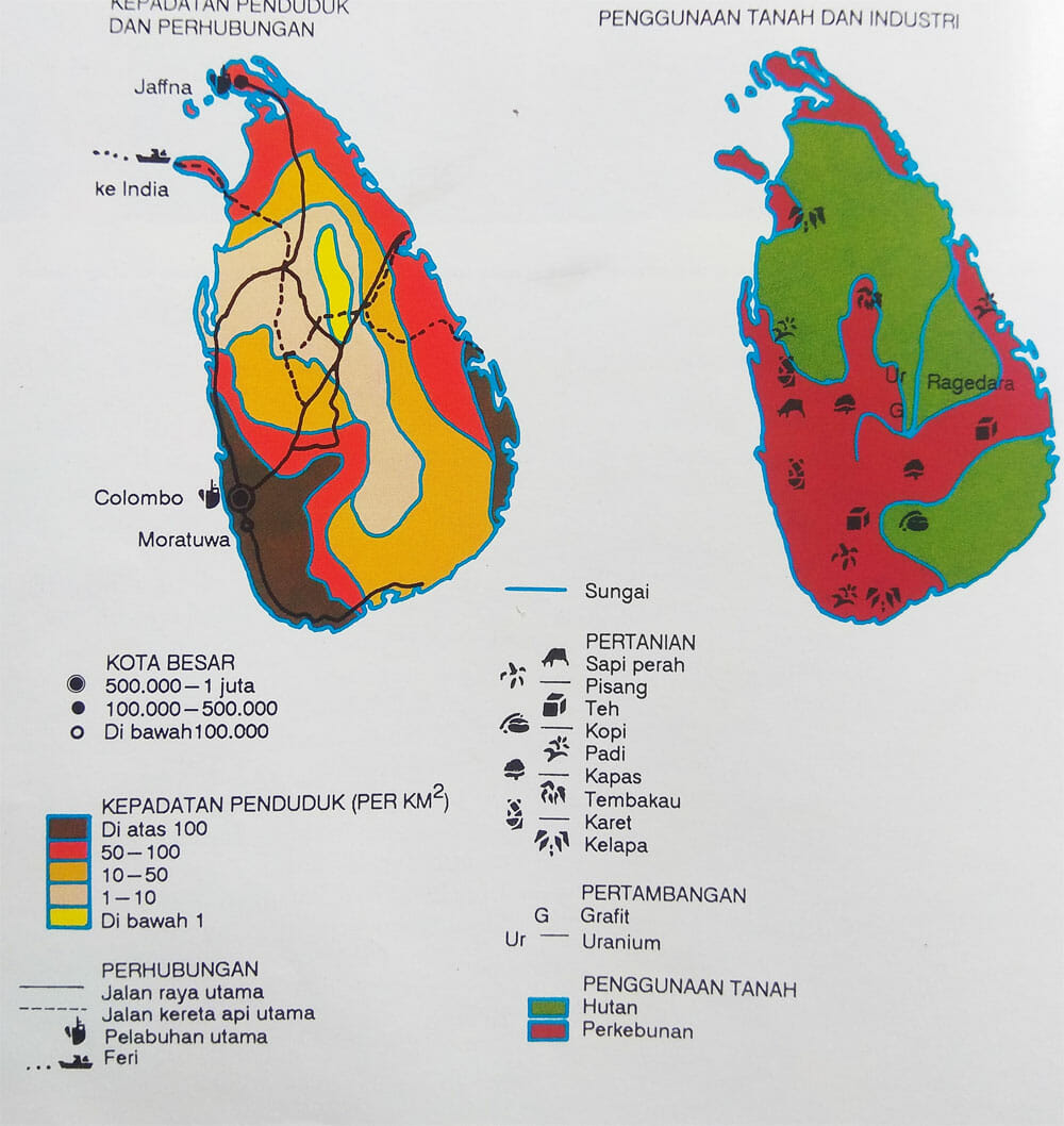 Peta kepadatan penduduk Sri Lanka
