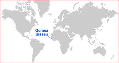 Peta letak Guinea-Bissau