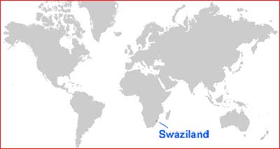 Peta letak Swaziland