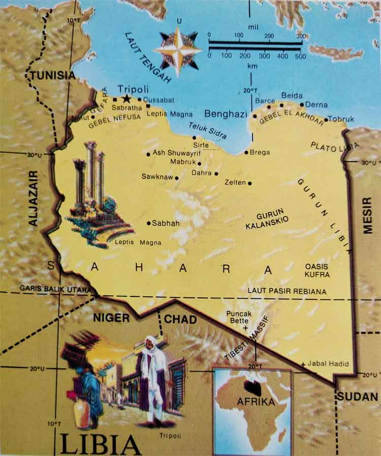 Peta wilayah Libya