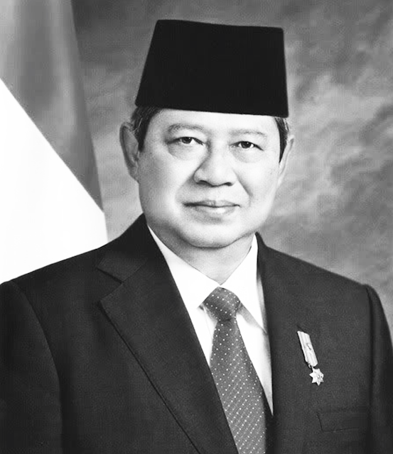 Presiden Susilo Bambang Yudhoyono hitam putih