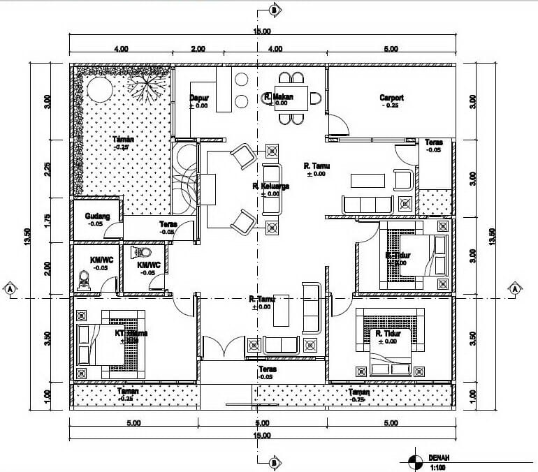 contoh denah rumah minimalis