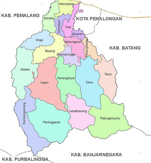 Peta administratif Kabupaten Pekalongan
