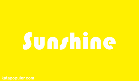 Arti Sunshine adalah
sunshine artinya